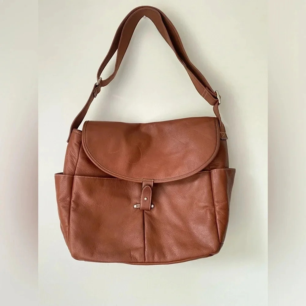 Levenger Leather Bag Messenger Brown